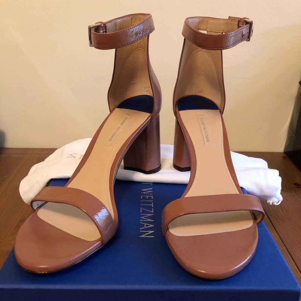 Stuart Weitzman 75LessNudist blockheel NIB